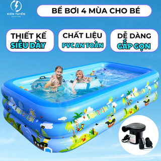 [Tặng bóng] Bể bơi cho bé 3 tầng 3M, 2M6, 2m1 và 1m8,1M5,1m, hồ bơi cho bé đáy 2 lớp chống trượt dày dặn kèm bơm