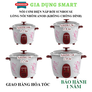  Nồi cơm điện nắp rời Sunhouse SHD8136 2.2 lít   SHD8126 1.8 lít - Bảo hành 1 năm 