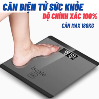 Cân Sức Khỏe Điện Tử Dành Cho Gia Đình Tải Trọng 180kg Mặt Kính Cường Lực Chắc Chắn Đo Nhanh, Chính Xác