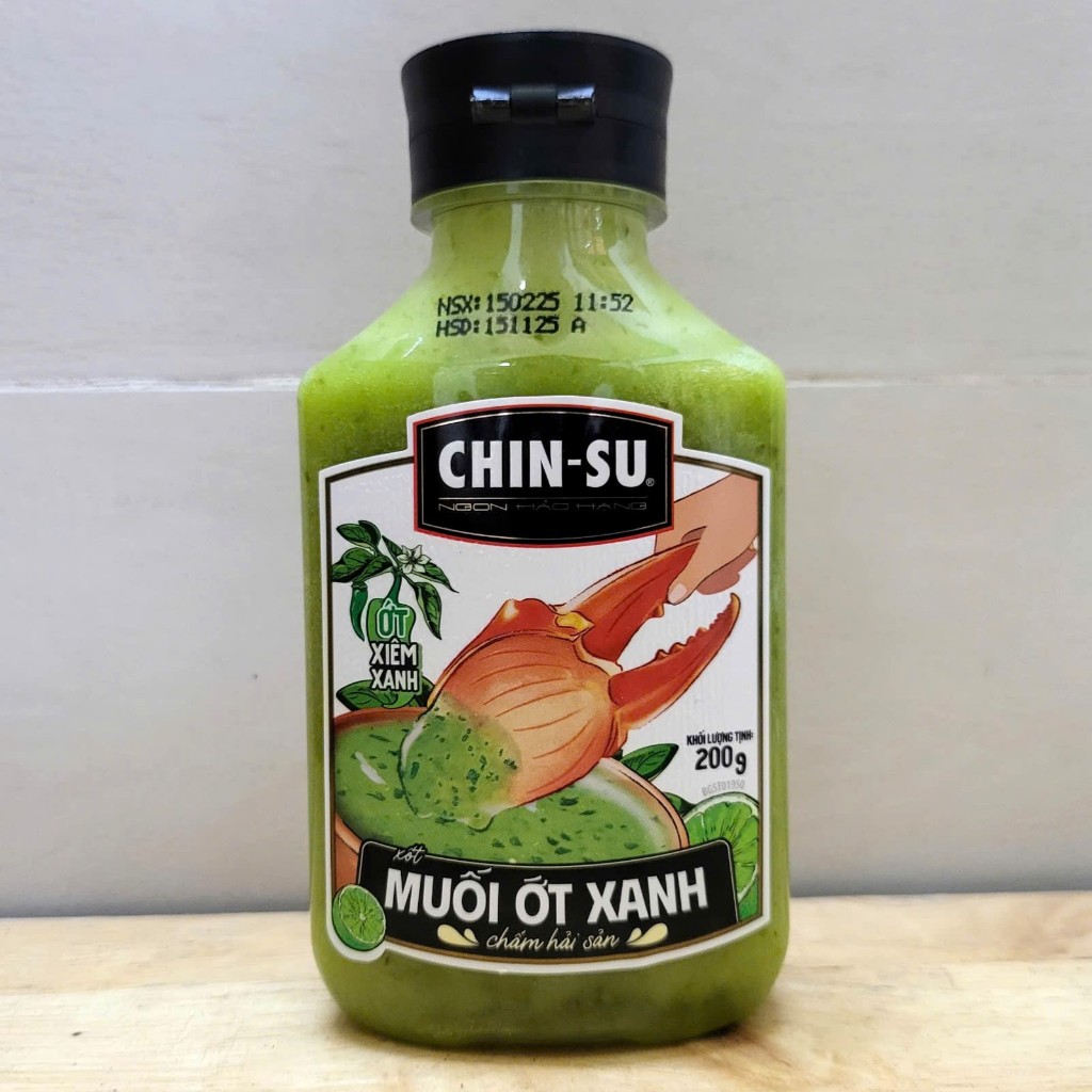 CHINSU (Chai XANH 200g) MUỐI ỚT XANH CHẤM HẢI SẢN Green Chilli Salt Sauce