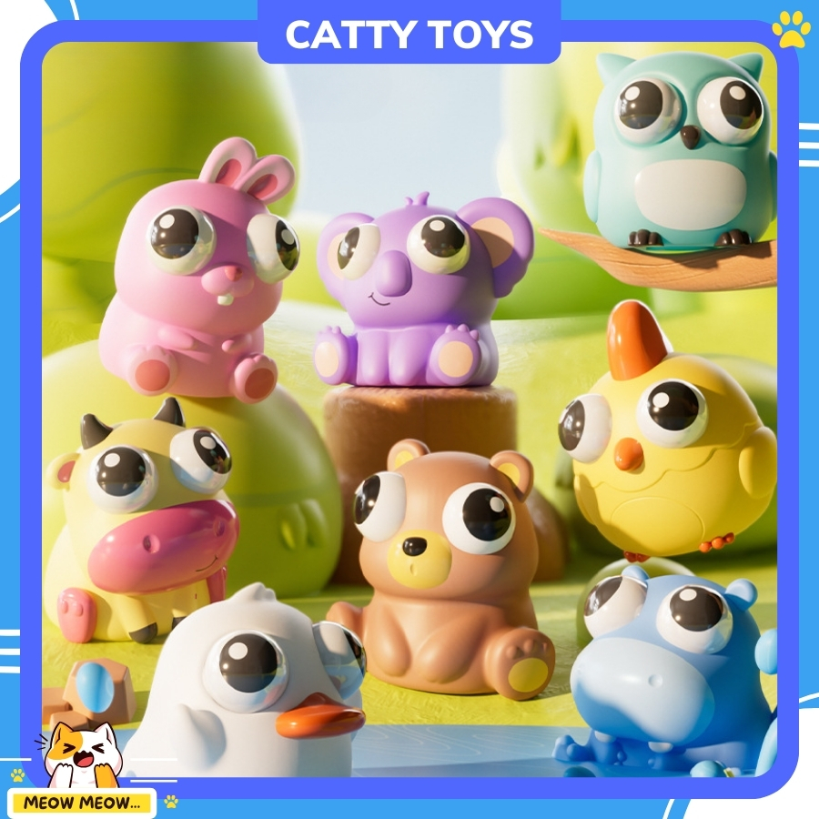  Đồ chơi bóp squishy giảm stress đồ chơi thú mắt lồi bóp giảm căng thẳng hình động vật dễ thương cho bé  - Catty Toys 