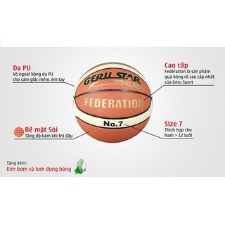 Quả bóng rổ da PU Gerustar Federation số 6