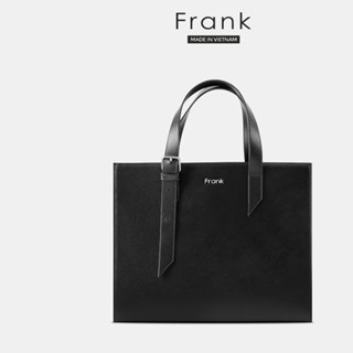 Túi Tote Đeo Chéo Nam Da Bò Mastrotto Cao Cấp FRANK Santiago L Tote Bag Túi Xách Da Đựng Laptop 14" màu Đen Jet