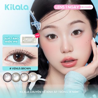 10 chiếc Kính áp tròng Kilala lens 1 ngày Màu tím Venus Brown màu nâu Lucky Star Brown DIA 14.2 14.5mm BC 8.5mm có độ0-7
