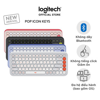 Bàn phím Bluetooth không dây POP ICON KEYS Logitech - Thoải mái, Nút lập trình, Kết nối 3 thiết bị