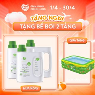 Combo 3 can nước giặt xả quần áo cho bé, nước giặt xả sinh học Mămmy an toàn, không gây kích ứng da cho mẹ và bé