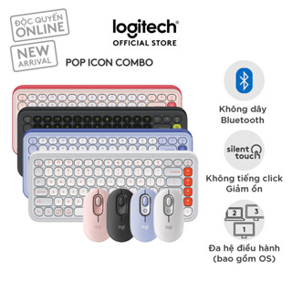 Combo Chuột & Bàn Phím Bluetooth Logitech POP ICON COMBO - Gõ yên tĩnh, phím lập trình, Easy-Switch