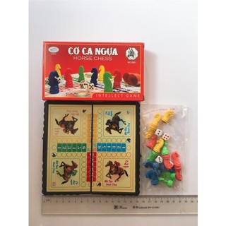   DC318  Bộ cờ cá ngựa mini gấp gọn – Bàn 15cm nam châm tiện lợi – Trò chơi gia đình 