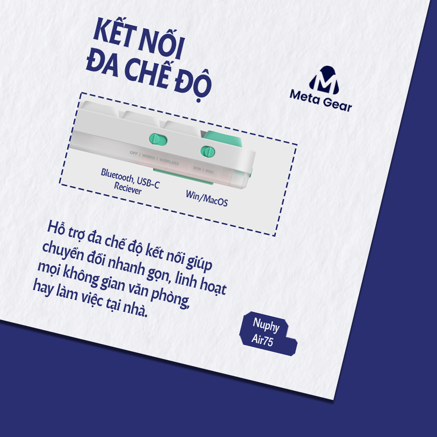 Bàn phím cơ Nuphy Air75 V2, Nuphy Air 75 V2 Chính Hãng Bảo hành 12 tháng - Lowprofile - Có Hotswap - 3 chế độ kết nối | BigBuy360 - bigbuy360.vn