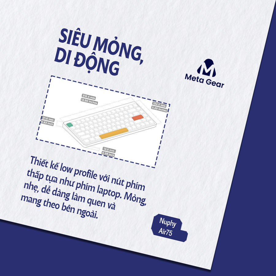 Bàn phím cơ Nuphy Air75 V2, Nuphy Air 75 V2 Chính Hãng Bảo hành 12 tháng - Lowprofile - Có Hotswap - 3 chế độ kết nối | BigBuy360 - bigbuy360.vn