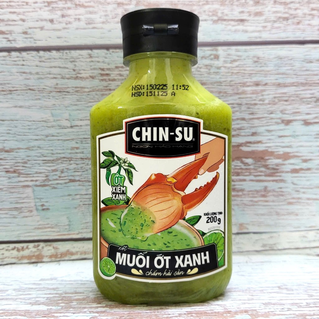 CHINSU ++ Chai XANH 200g ++ MUỐI ỚT XANH CHẤM HẢI SẢN Green Chilli Salt Sauce
