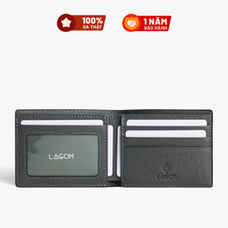 Ví nam Da Thật LAGOM Taiga Mini Bifold - phong cách tối giản