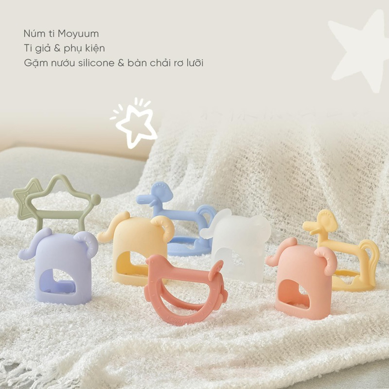Gặm Nướu Đeo Tay Silicon, Gặm Nướu Moyuum Hàn Quốc Chính Hãng Cho Bé