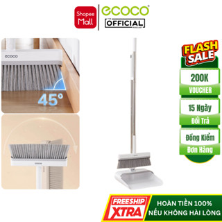 Bộ Chổi Quét Nhà ECOCO Kèm Hót Rác Xoay 360 Độ Gấp Gọn Thông Minh, Chất Liệu INOX 304, Nhựa ABS