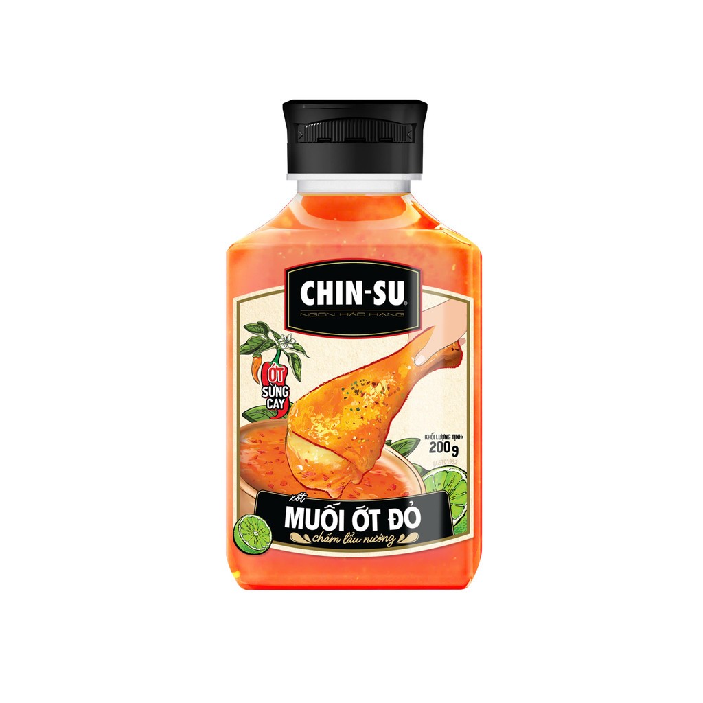 CHINSU -- Chai ĐỎ 200g -- MUỐI ỚT ĐỎ CHẤM LẨU NƯỚNG Red Chilli Salt Sauce
