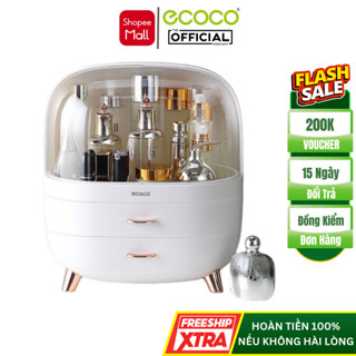  Tủ Đựng Mỹ Phẩm ECOCO Hộp Đựng Mỹ Phẩm Cao Cấp Có Nắp Chống Bụi Và Ngăn Kéo 