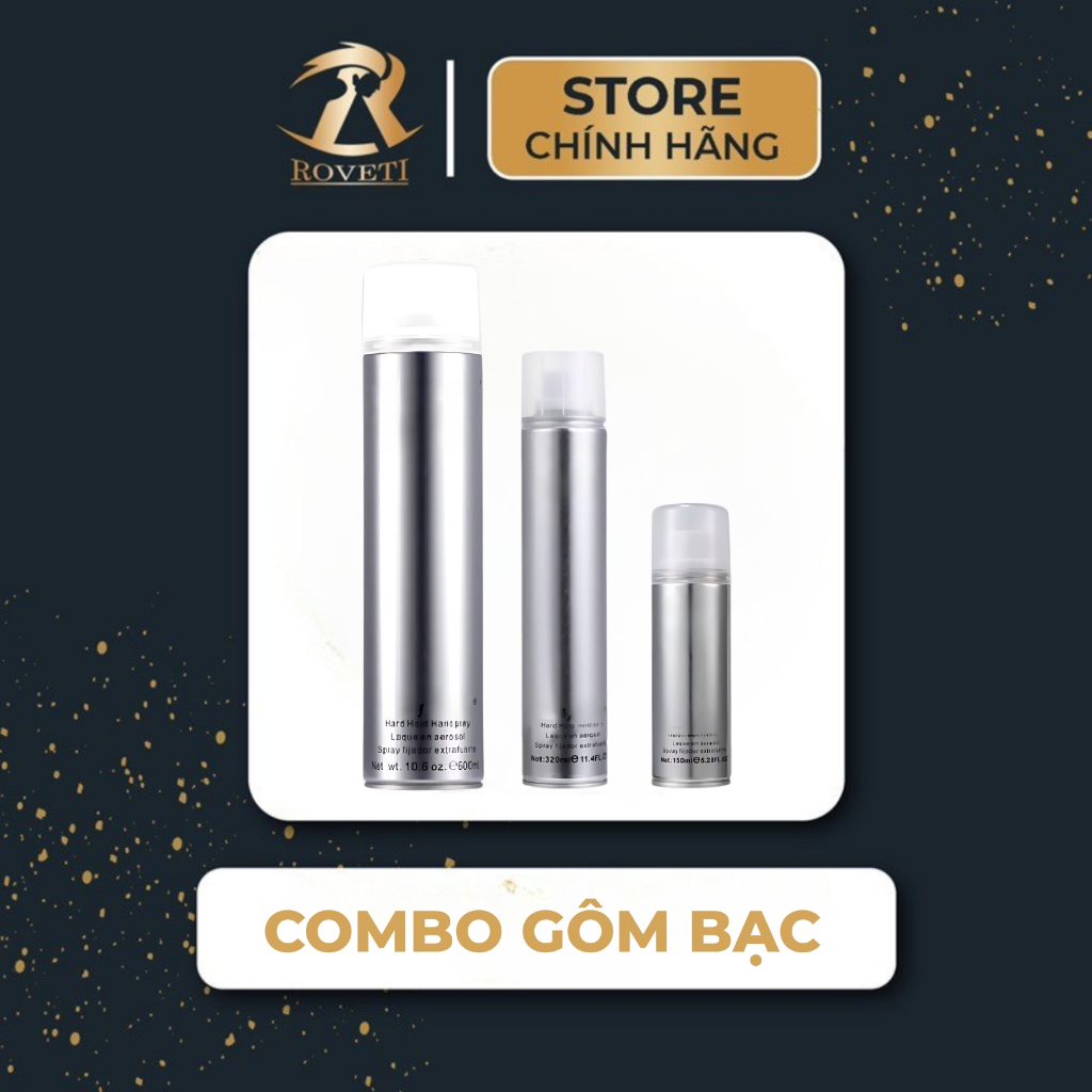 Gôm xịt tóc giữ nếp cao - Gôm cứng - Gôm bạc tạo kiểu giữ nếp cho nam và nữ - Chính hãng