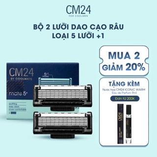 [MUA 2 GIẢM 20%] Bộ 2 lưỡi dao cạo râu loại 5 lưỡi +1 - thương hiệu CM24
