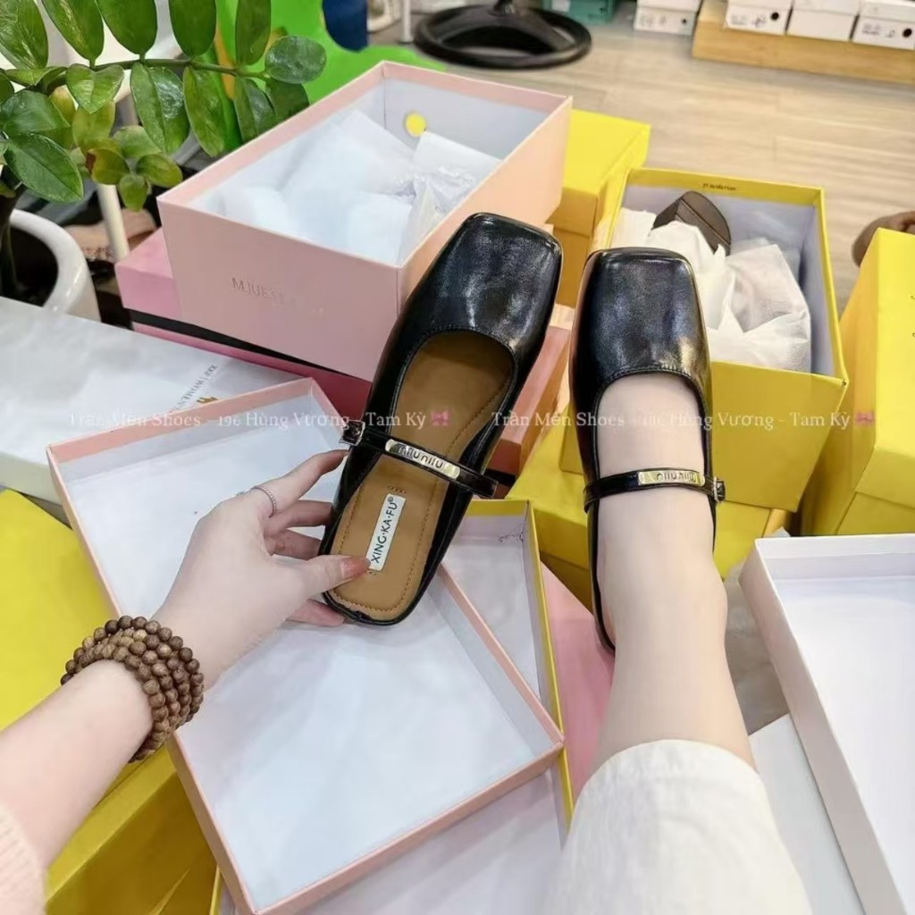 Giày Sục Nữ Mũi Vuông Quai Ngang Da Mềm Cao Cấp ( TT23 ) | BigBuy360 - bigbuy360.vn