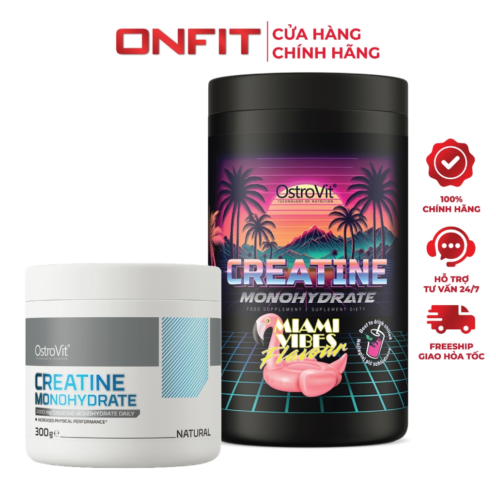  Ostrovit Creatine Monohydrate  300g & 500g  Hỗ Trợ Cải Thiện Hiệu Suất Sức Mạnh Cơ Bắp 