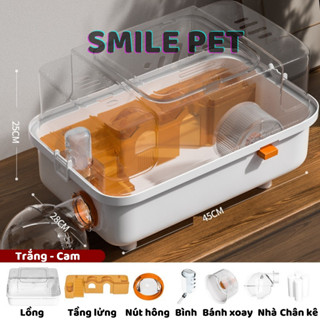 Lồng chuột Hamster nắp trong, đầy đủ phụ kiện, không gian vui chơi