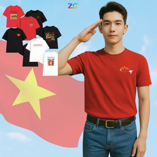 Áo thun UNISEX form rộng ZGO in hình Việt Nam Độc Lập tự do hạnh phúc chất Cotton mịn co dãn 4 chiều