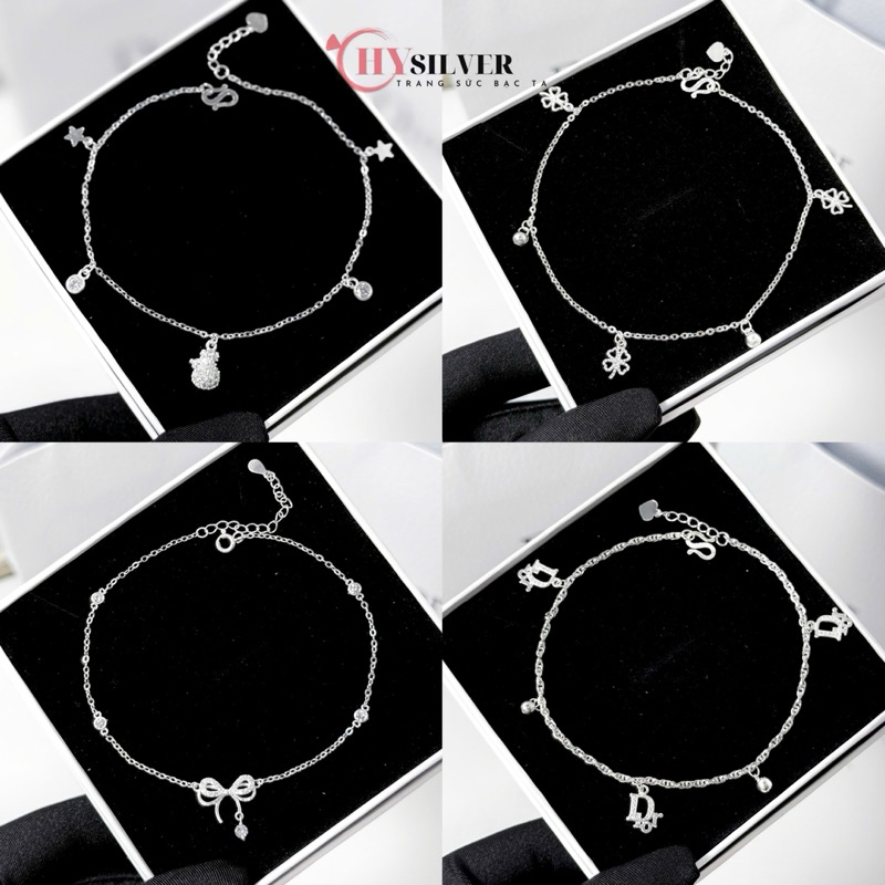 Tổng hợp 31 mẫu lắc chân bạc nữ CHY SILVER gắn charm xinh xắn bạc thật
