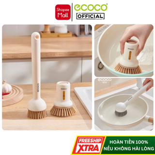 Dụng Cụ Cọ Rửa Đồ Nhà Bếp ECOCO 24057, Bộ Cọ Rửa Chảo Chuyên Dụng Xoong Nồi Xoay 180 Độ