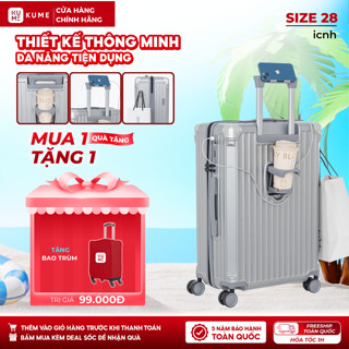 Vali KUME - Vali Size 28 Cao Cấp | Aber Titan Frame 2407L | Vali Nhựa PC Bo Góc Kim Loại, Dây Kéo + Khóa Số Âm Hiện Đại