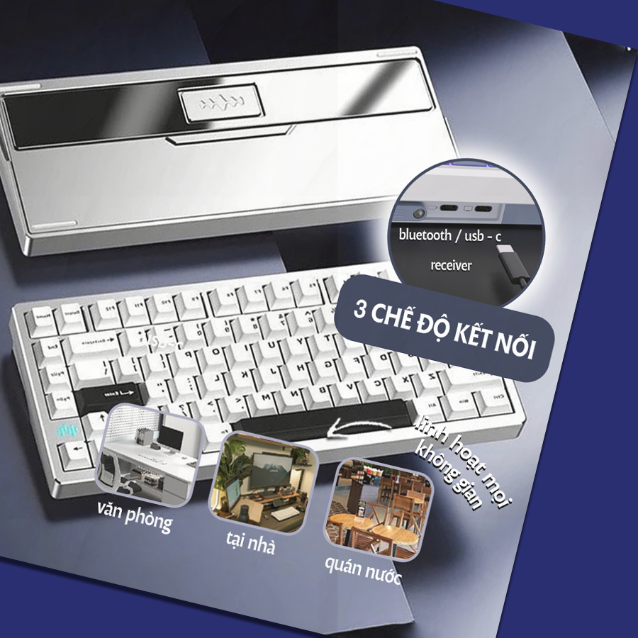 [CHÍNH HÃNG] Bàn phím cơ PMO Wave75 - Bàn phím bluetooth, 3 mode kết nối, Hotswap, Hỗ trợ QMK/VIA | BigBuy360 - bigbuy360.vn