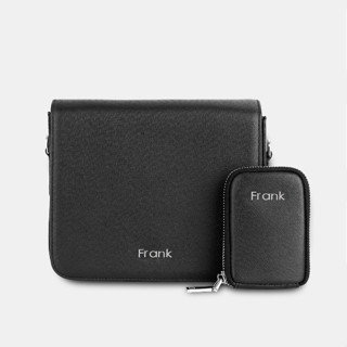  Túi Đeo Chéo Nam Da Bò Taiga Cao Cấp FRANK Chris Duo Messenger Bag Túi Đựng Điện Thoại Ipad Mini Cho Nam-Đen Midnight 