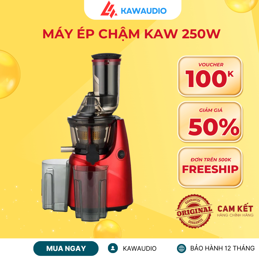Máy ép chậm công nghiệp KAW giữ nguyên dinh dưỡng của trái cây bảo hành 12 tháng