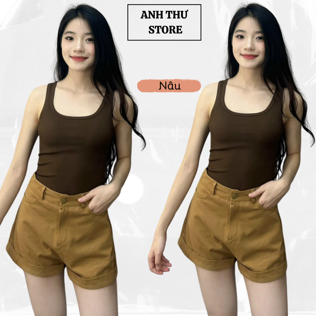 Quần Short KaKi Nữ Cạp Cao BigSize Gập Gấu , Quần Đùi Nữ Đẹp Sắn Gấu Phong Cách Hàn Quốc 263 | BigBuy360 - bigbuy360.vn