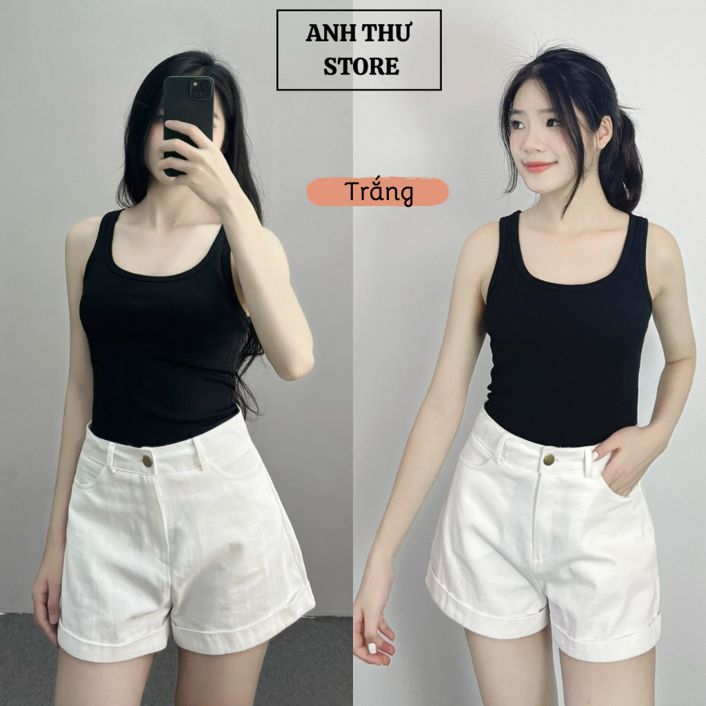 Quần Short KaKi Nữ Cạp Cao BigSize Gập Gấu , Quần Đùi Nữ Đẹp Sắn Gấu Phong Cách Hàn Quốc 263 | BigBuy360 - bigbuy360.vn