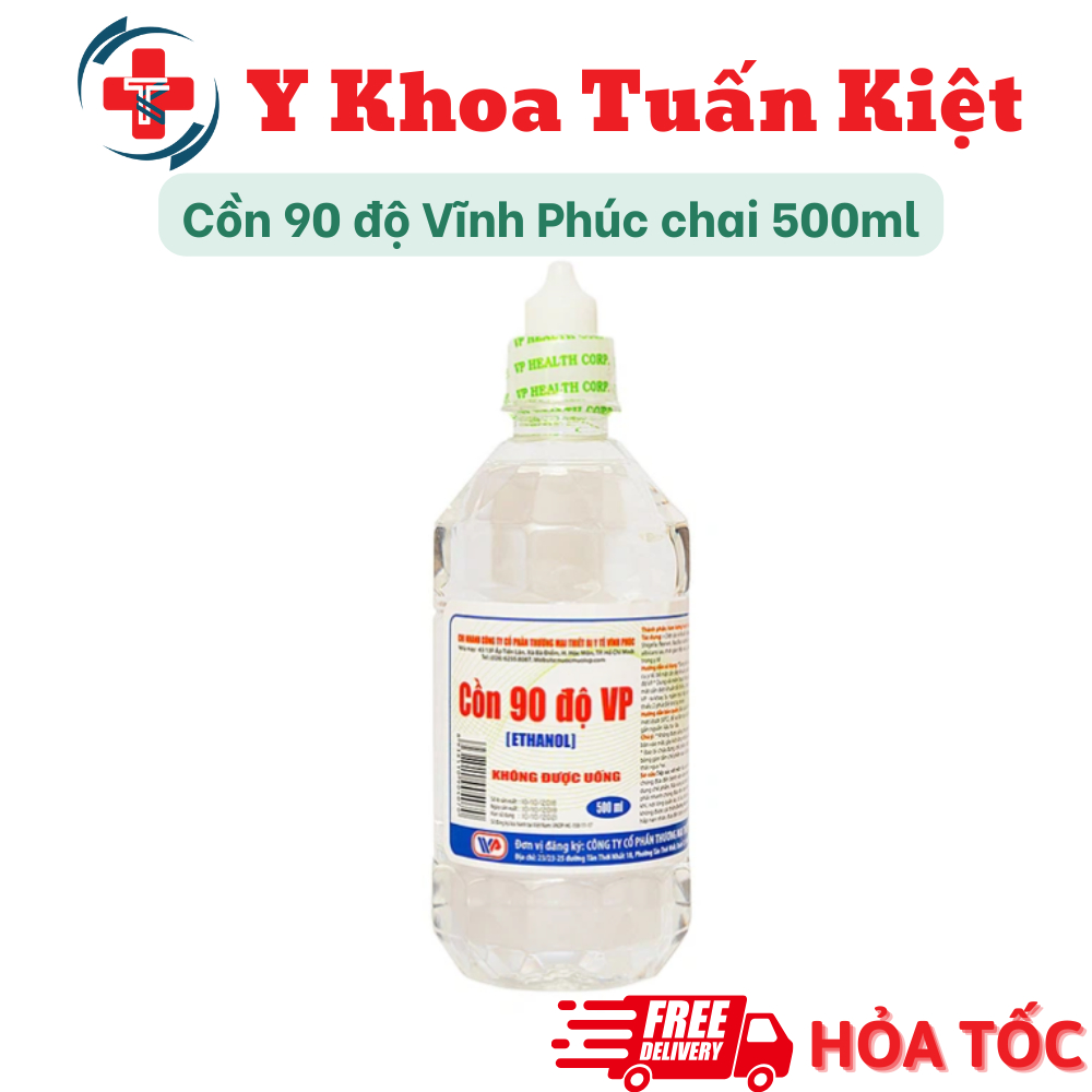 ✅ [Hỏa tốc] Cồn 90 độ Vĩnh Phúc chai 500ml