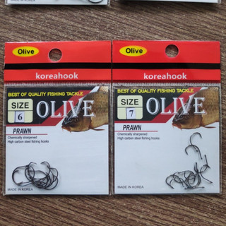 ( 2 BỊCH ) Lưỡi câu tôm OLIVER rất nhạy , lưỡi sắc bén đầy đủ các size  {Size 4-7}