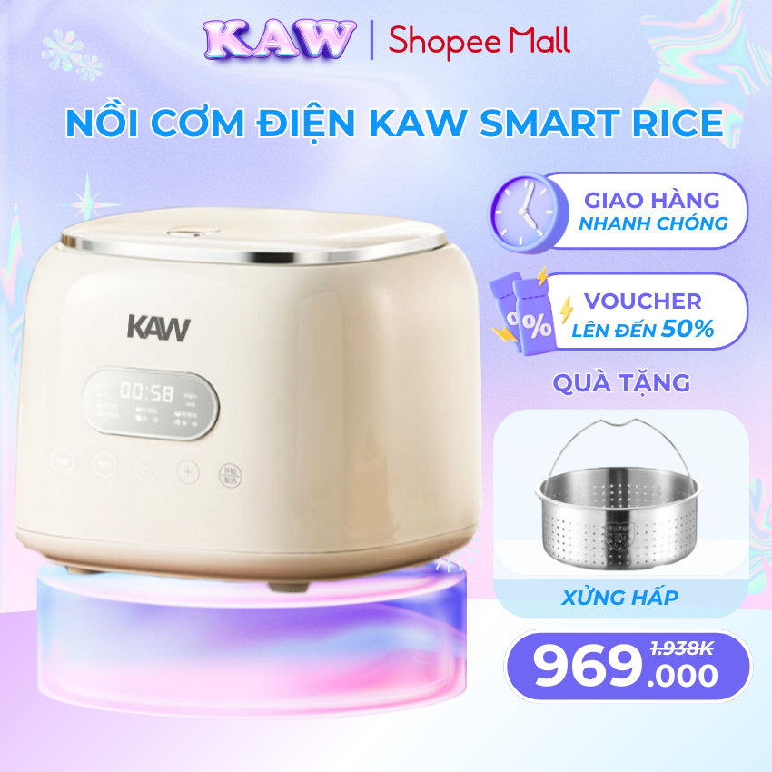 Nồi cơm điện tử cảm ứng đa năng KAW 2.5L công suất 400W - Ruột nhôm chống dính an toàn