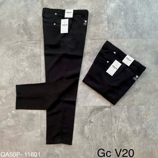 Quần âu nam vải tuyết mưa đen trơn thêu logo ong trắng đùi basic boy phố QA50P