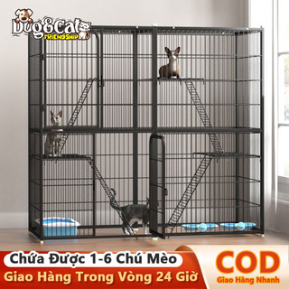  Lồng Mèo 3 Tầng Khung Thép Mạ Kẽm Phòng Riêng Đôi Cho Nhiều Mèo Không Gian Lớn Chống Gỉ Bền Đẹp 