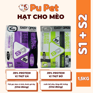 Hạt SC Cho Mèo 39% Protein Hạt Không Độn Ngũ Cốc, Dinh Dưỡng Cao Hạt Cho Mèo Con & Mèo Lớn 1,5Kg