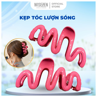  Kẹp tóc cá mập cao cấp WISEZEN bản to kẹp chắc tóc dày giữ tóc gọn gàng không rối 