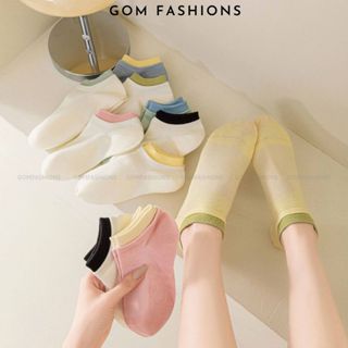 Combo 5 đôi tất nữ cổ ngắn GOMTAT nhiều màu, vớ chân dễ thương phong cách Hàn Quốc -D16-A100-CB5