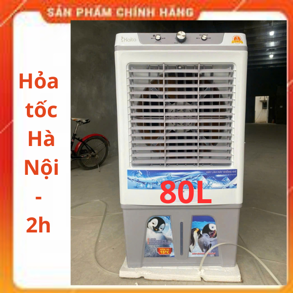Quạt điều hoà hơi nước 80L, Quạt hơi nước 45L 80 lít lõi đồng chạy êm có bánh xe di chuyển
