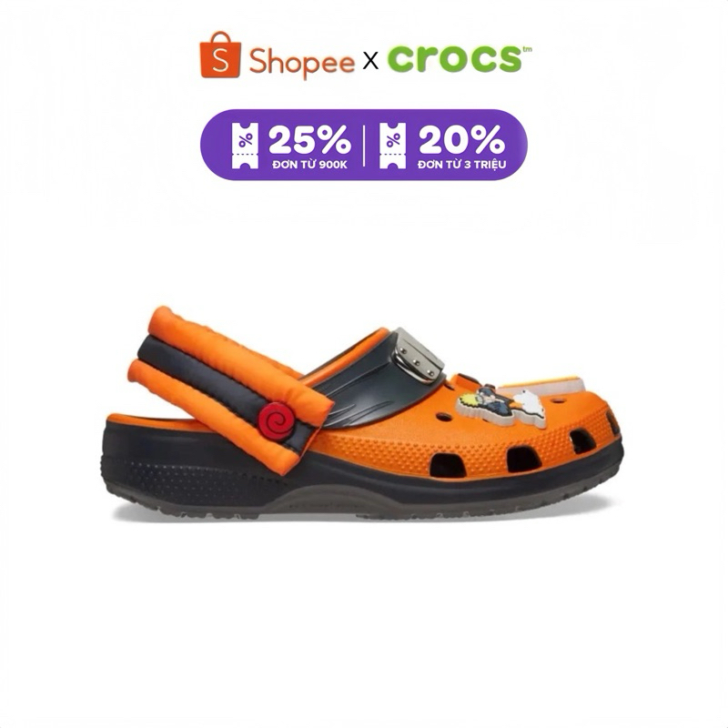 | CHÍNH HÃNG | GIÀY CLOG UNISEX CROCS TRẺ EM CLASSIC NARUTO - GRAPHITE