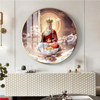 [TRANH PHẬT GIÁO] Tranh Tròn Treo Tường Địa Tạng Vương Bồ Tát - Tranh Trang Trí Phòng Thờ - Tranh Tròn Tráng Gương 5D