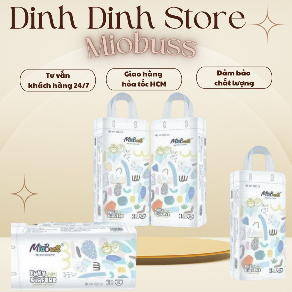 [HCM] Tã/ bỉm Miobuss bỉm quần siêu mềm mỏng size 50M/50L/50XL/50XXL/50XXXL