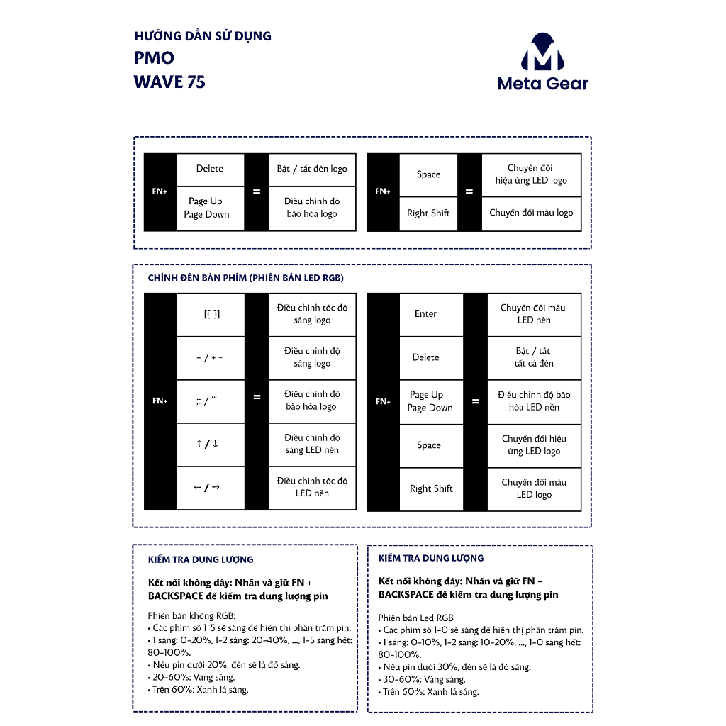 [CHÍNH HÃNG] Bàn phím cơ PMO Wave75 - Bàn phím bluetooth, 3 mode kết nối, Hotswap, Hỗ trợ QMK/VIA | BigBuy360 - bigbuy360.vn