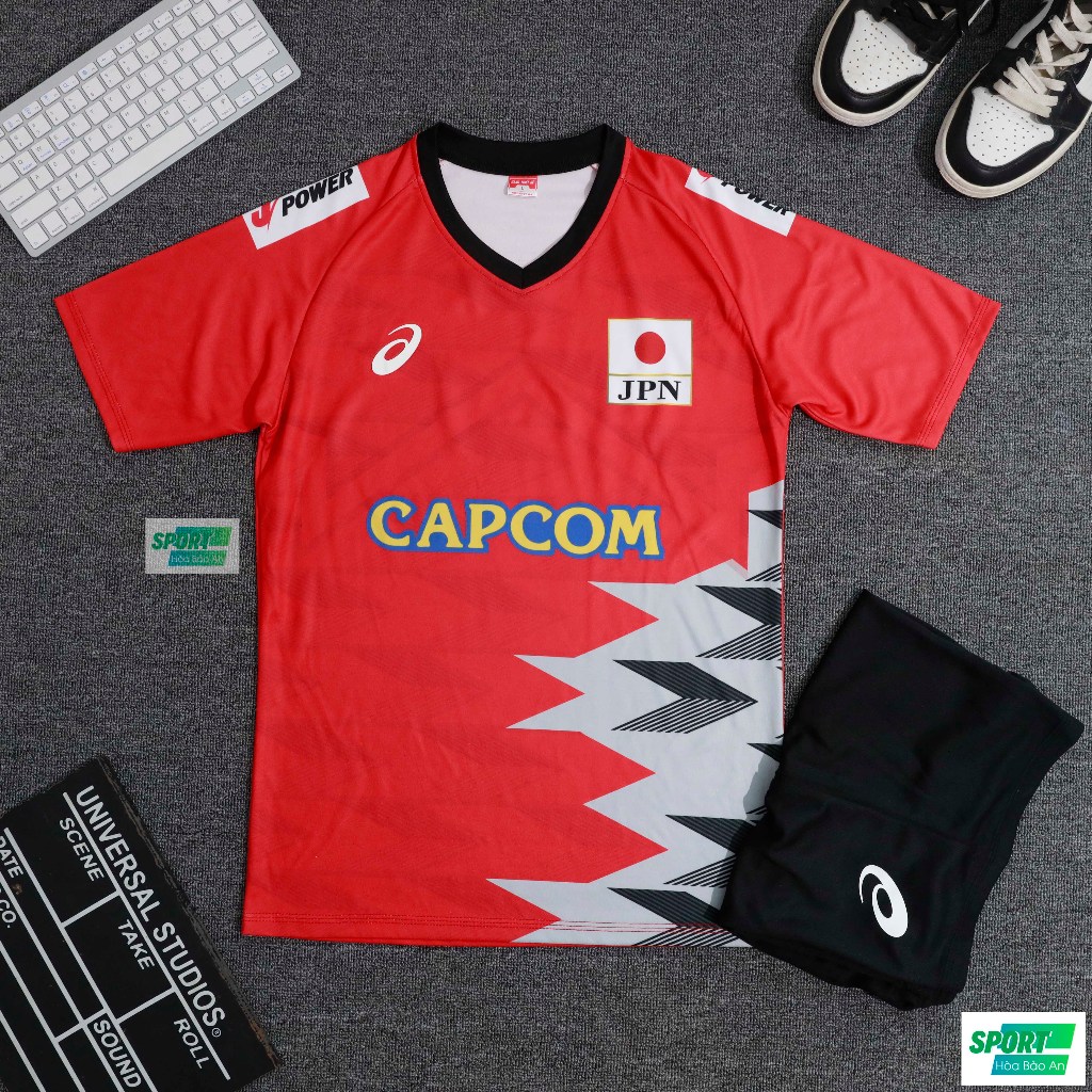 Quần Áo Bóng Chuyền Olympic 2025 Nhật Bản Nishida Yuji màu đỏ - Áo Volleyball Japan mới vải mè kim t