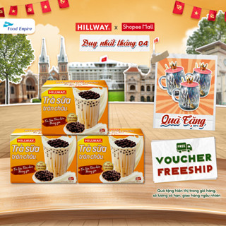[Tặng kèm ly vương miện] Combo 3 hộp Trà Sữa Trân Châu Hoà Tan Hillway vị Truyền Thống