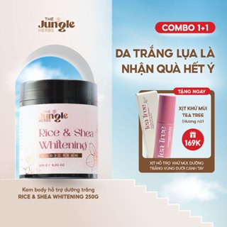 Kem body dưỡng trắng da khoa học Rice & Shea Whitening body cream - The Jungle Herbs
